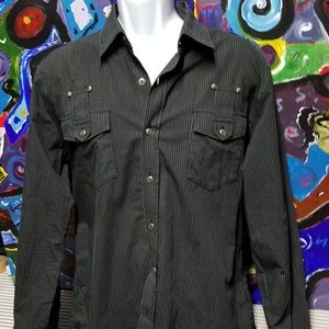 7 Diamonds XL pinstriped button down shirt